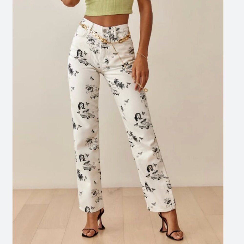 NWT Reformation Joyride High Rise Straight Jeans in lowrider